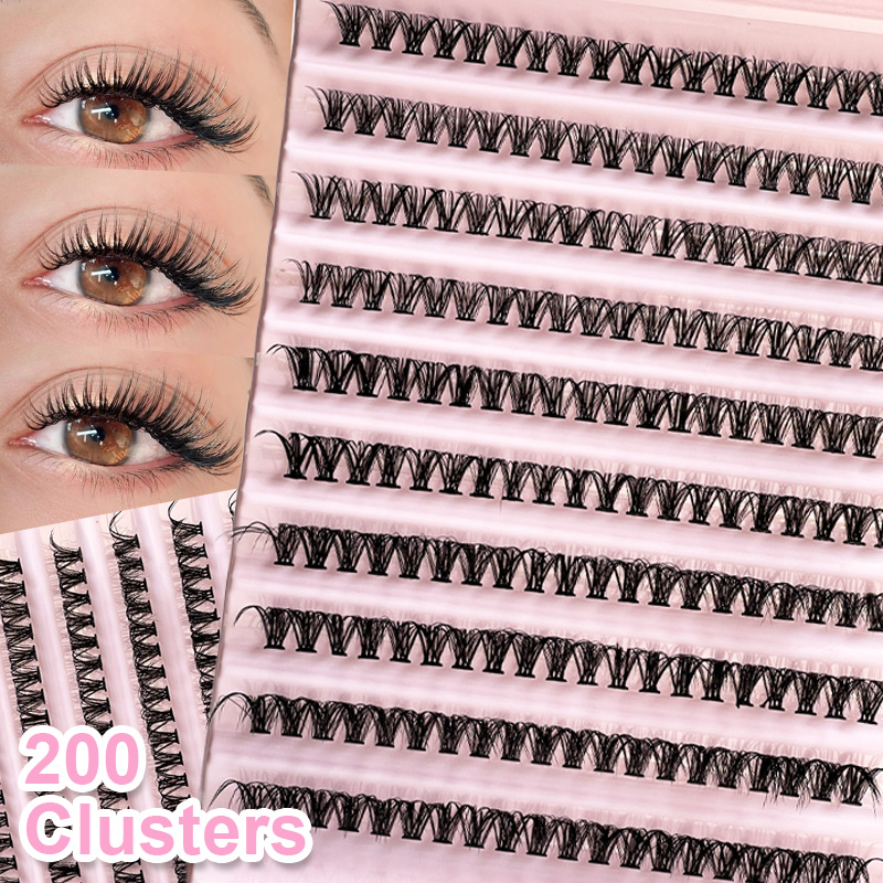 False Eyelashes Natural - Rzęsy pojedyncze, kępki rzęs 8-16mm, 200