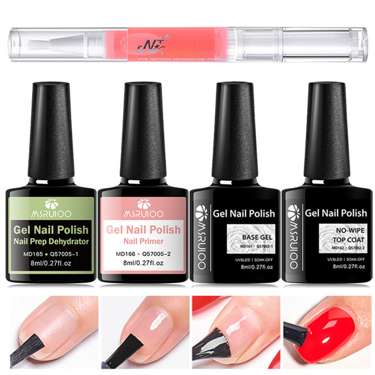 Nail Dehydrator Primer - Akrylowy bezkwasowy podkład do paznokci Zestaw