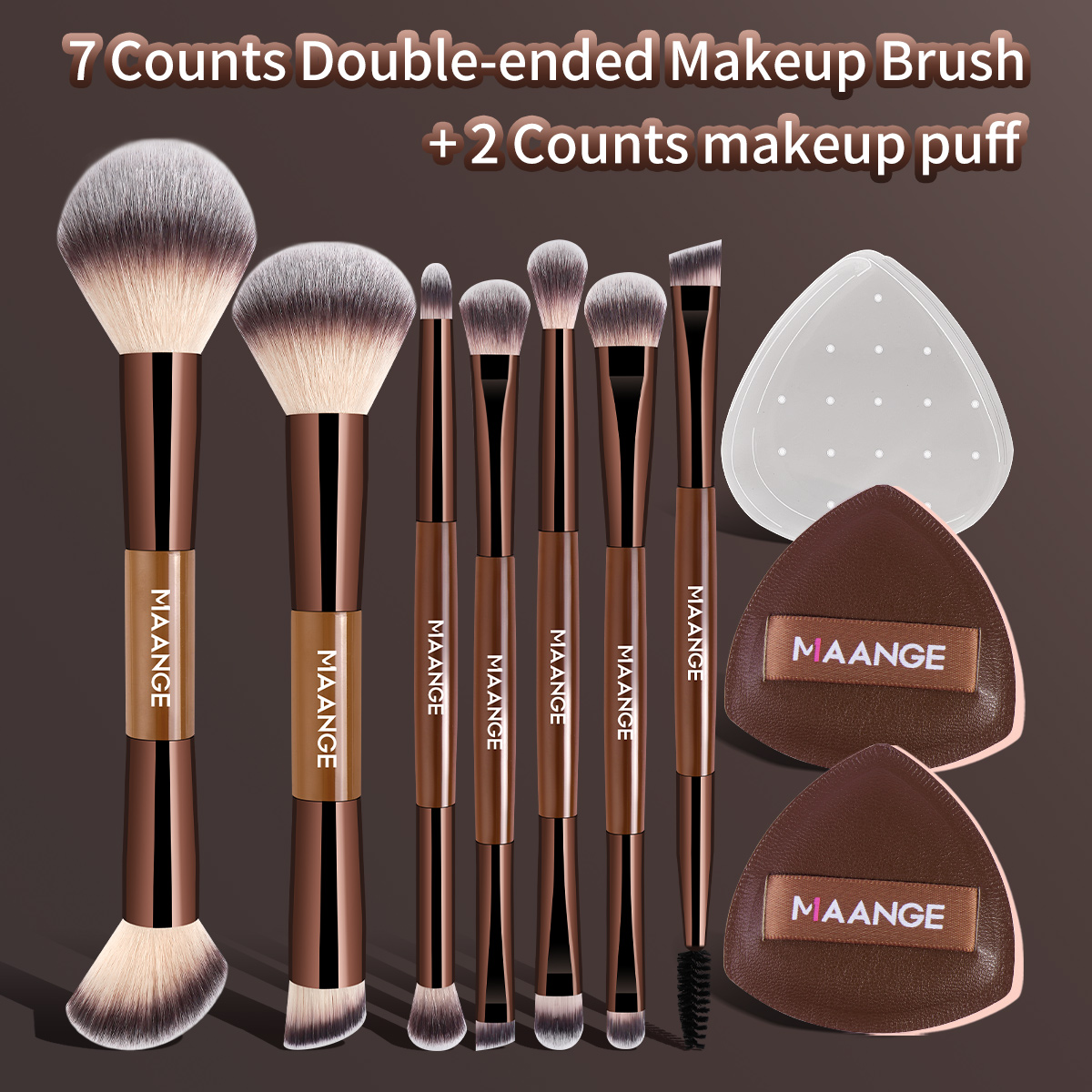 Huda Beauty Makeup Brush Set - MAANGE 7 szt. Pędzli do Makijażu