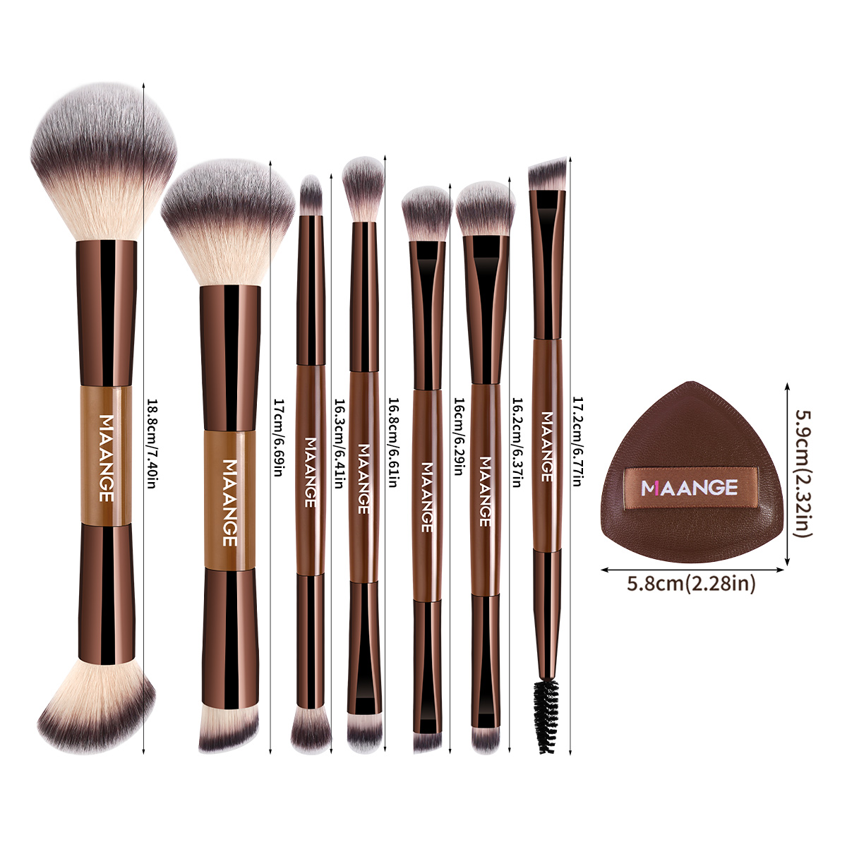 MAANGE 7 szt. Pędzli do Makija – Huda Beauty Makeup Brush Set recenzja i cena